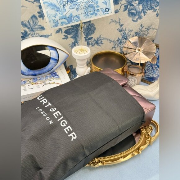 🆕 KURT GEIGER LONDON 🧿 NWOT Large Quilted Leather Soho Shoulder Bag, Metallic - Picture 15 of 15